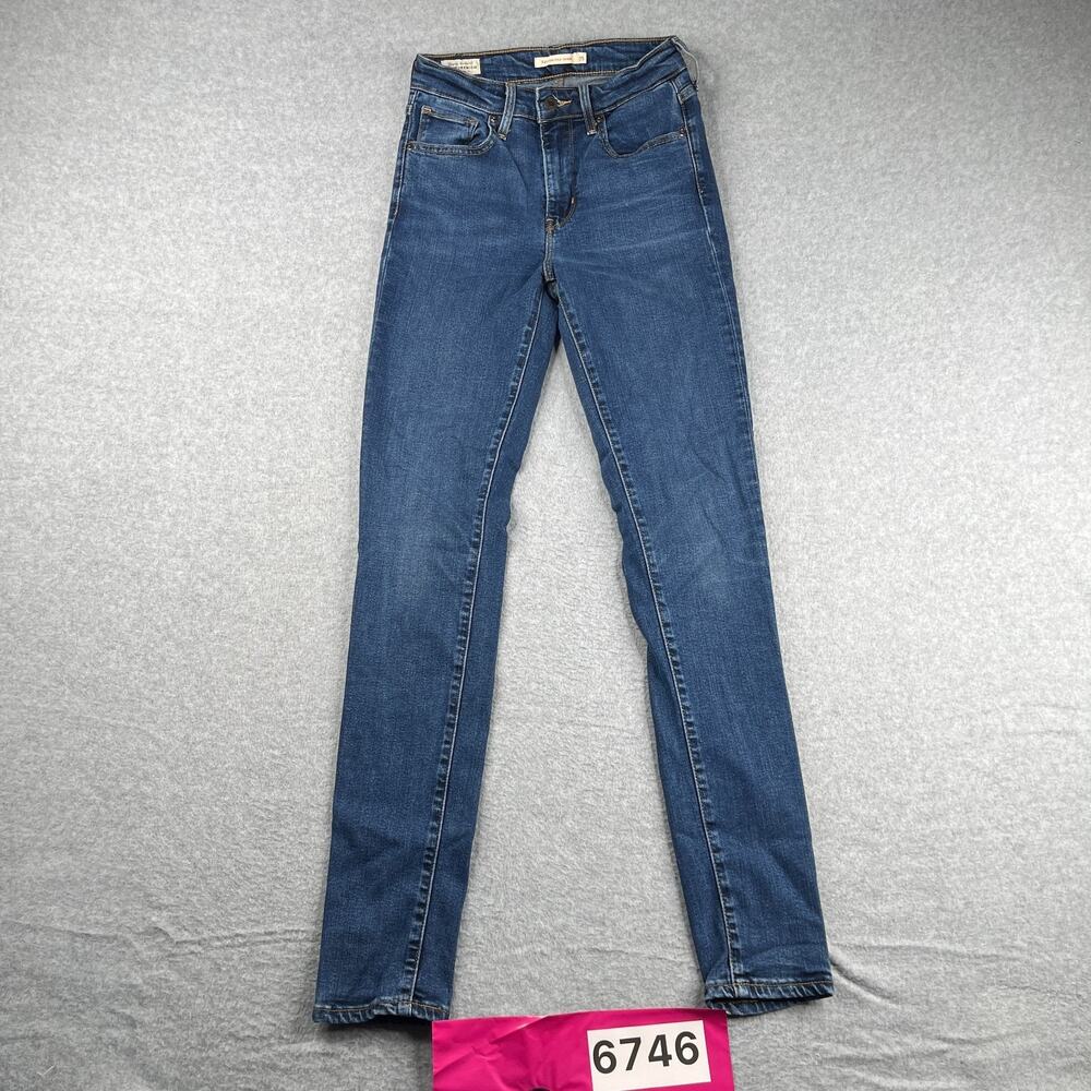 Levis Premium 721 High Rise Skinny Denim Jeans Womens Size 25 Blue Stretch